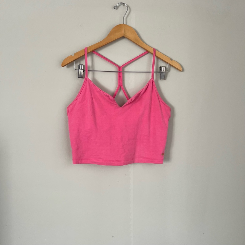 Victoria’s Secret PINK Racerback Crop Top Size Medium Hot Pink